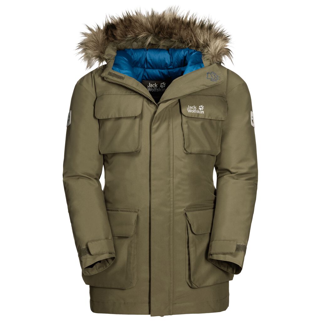 Jack Wolfskin ICE EXPLORER αδιάβροχο μπουφάν παιδικά ελιά | GR8717930